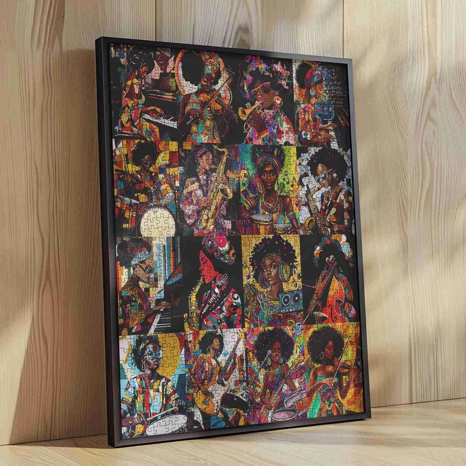 Tucocoo African Women Black Girl 1000 Piece Jigsaw Puzzle for Adults Playing Musical Art Puzzles, Africa Female DIY Crafts Puzzle Challenging Family Games, Educational Toys for Teens Gifts Wall Decor