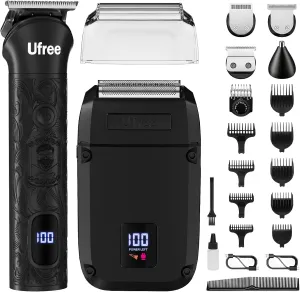 Ufree Beard Trimmer for Men, Foil Shaver Electric Razor, Shavers for Body Face Nose Ear, Cordless Hair Trimmer, Professional Hair Clippers, Mustache Grooming Kit Birthday Gifts for Men