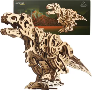 UGEARS Wooden 3D Puzzles for Adults - Tyrannosaurus Rex Dinosaur Model Kit Craft Kits for Adults Women and Men - 3D Wooden Dinosaur Automaton Models for Adults to Build Wood Puzzles Adult - 249 Pcs
