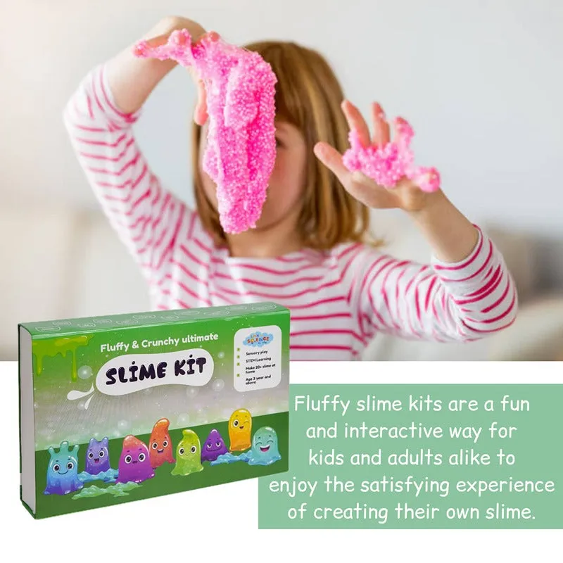 Ultimate DIY Slime Making Kit ((Fluffy & Crunchy - Make 20  Slime) DIY Slime Factory Kids Toys