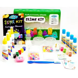 Ultimate DIY Slime Making Kit ((Fluffy & Crunchy - Make 20  Slime) DIY Slime Factory Kids Toys