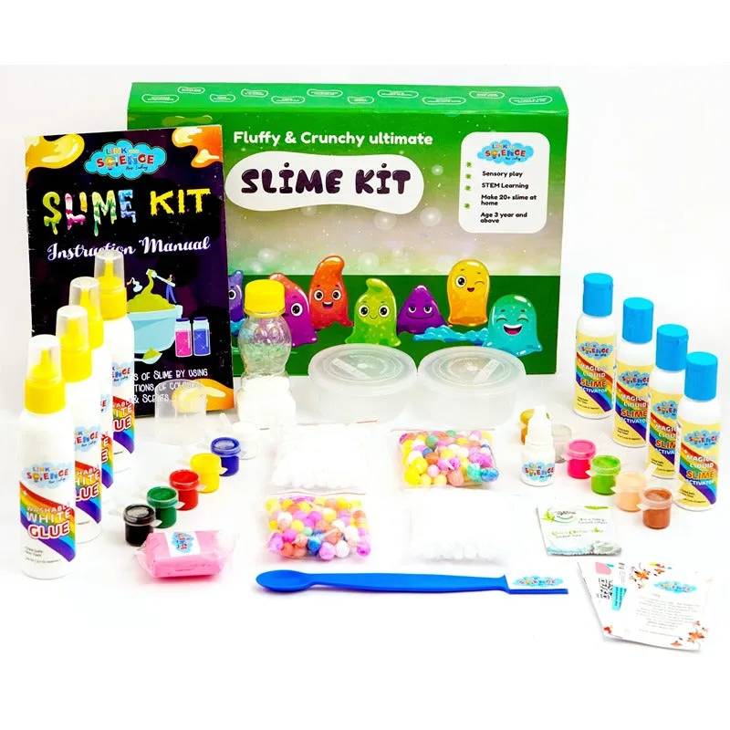 Ultimate DIY Slime Making Kit ((Fluffy & Crunchy - Make 20  Slime) DIY Slime Factory Kids Toys