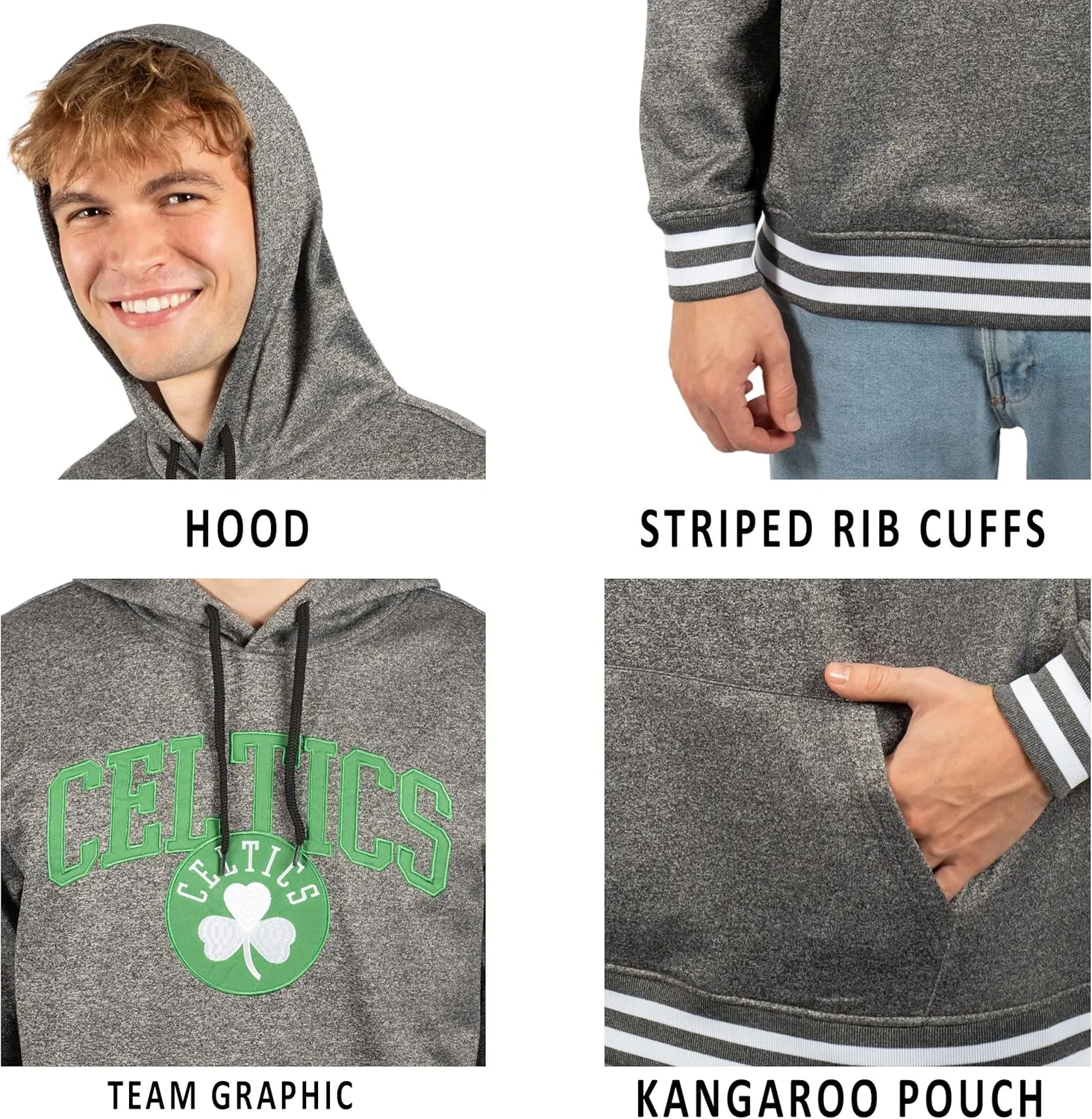 Ultra Game Adult's NBA Official Soft Fleece Hoodie Pullover Sweatshirt