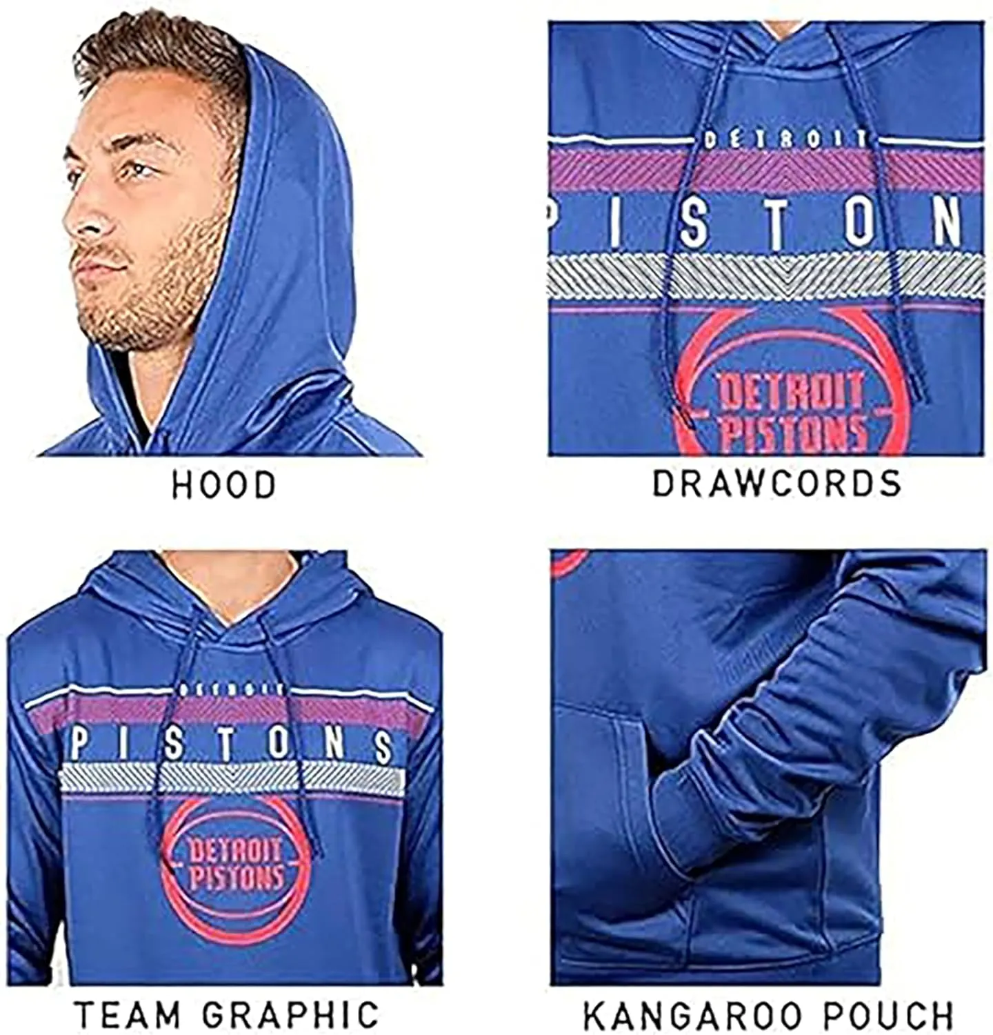Ultra Game Adults NBA Official Super Soft Midtown Hoodie Pullover Sweatshirt