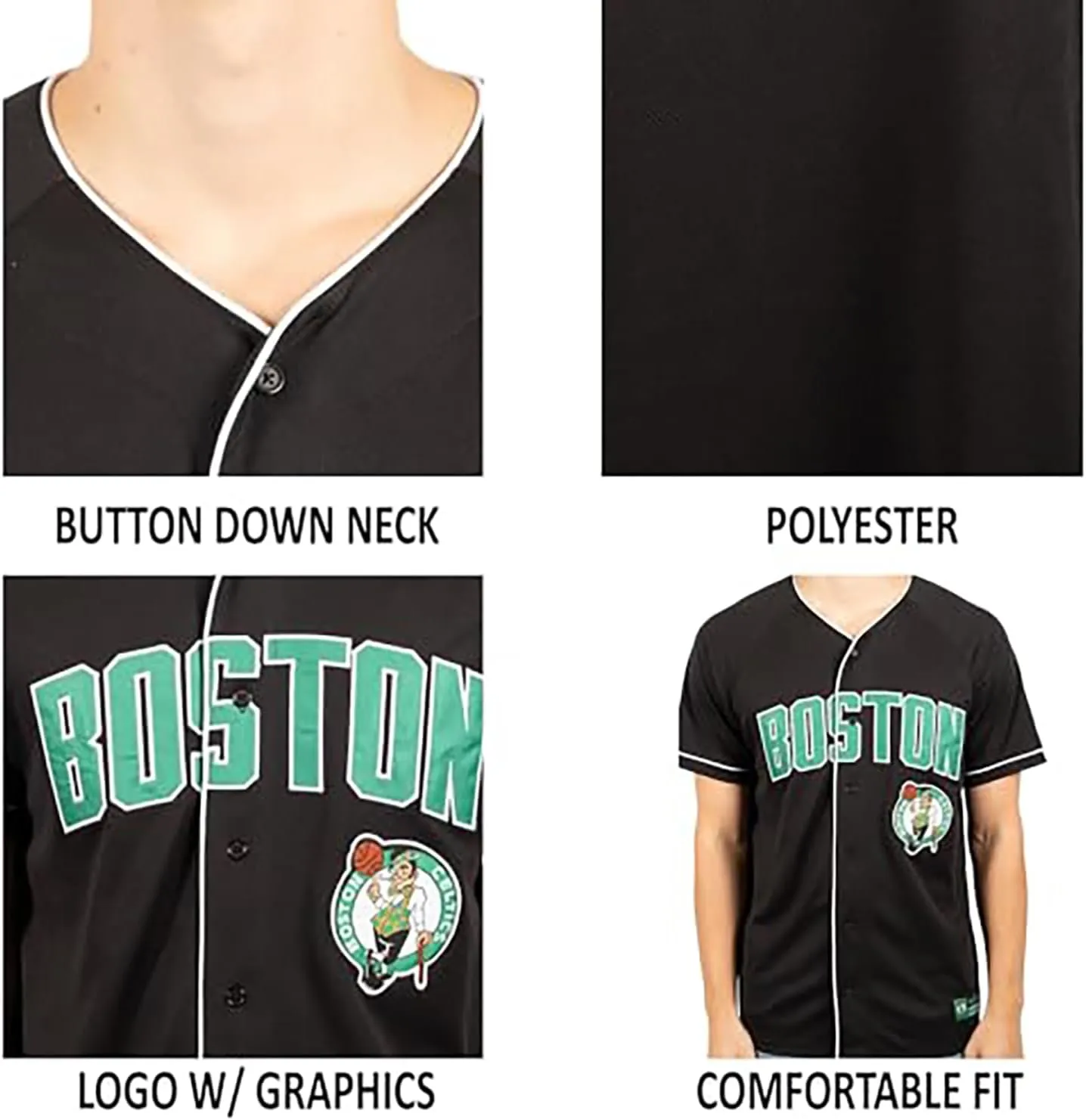 Ultra Game Men's NBA Official Super Soft Button Down Baseball Shirt