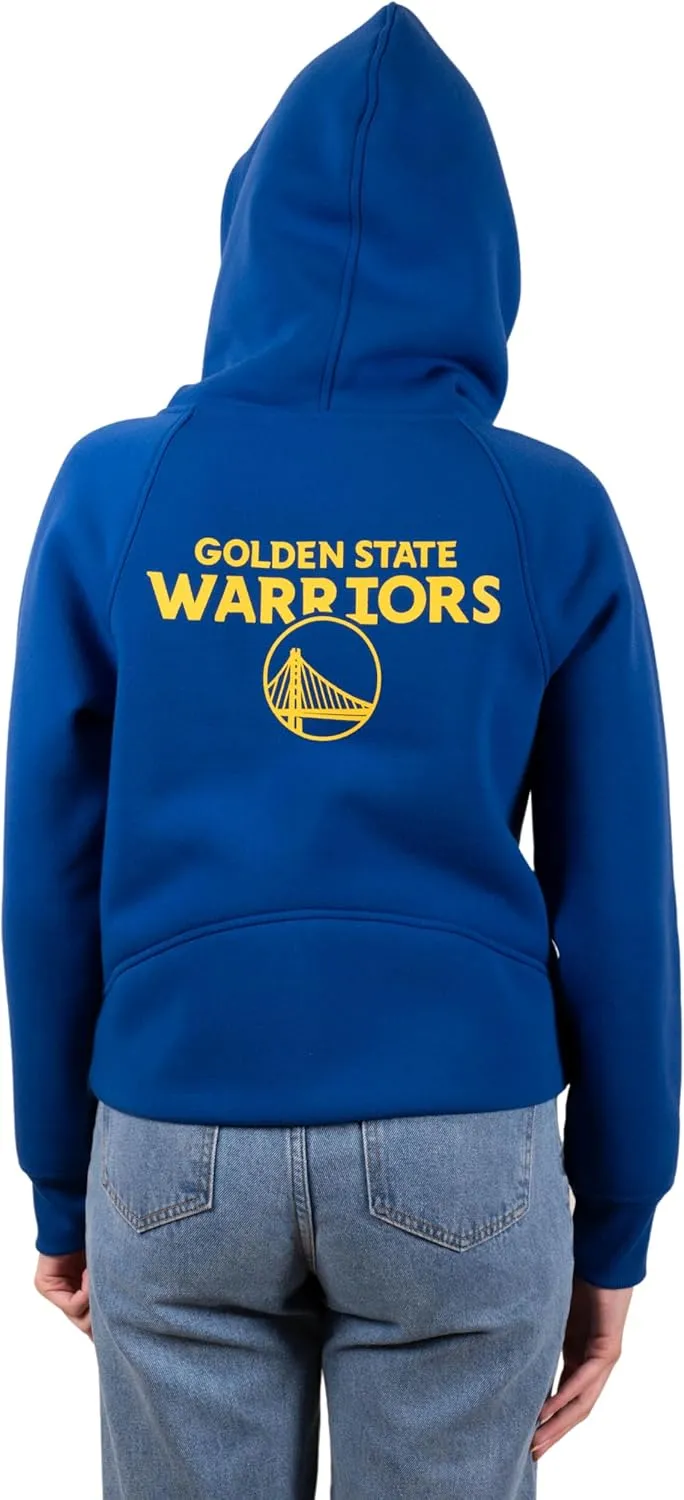 Ultra Game Women's NBA Official Super Soft Crop Top Full Zip Hoodie Sweatshirt