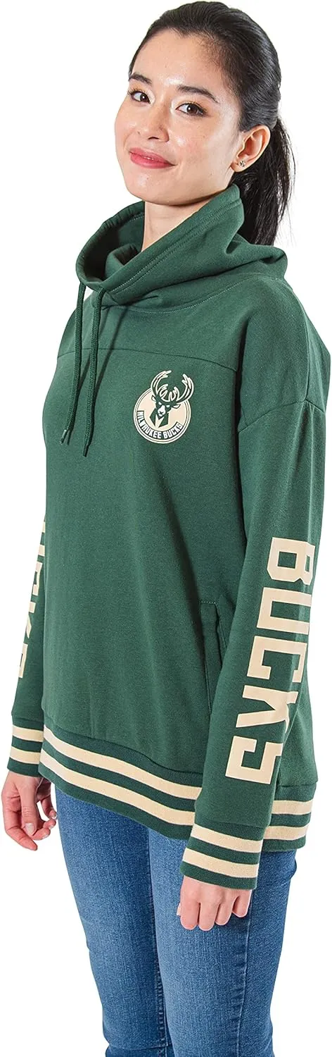 Ultra Game Women's NBA Official Super Soft Pullover Hoodie Funnel Sweatshirt