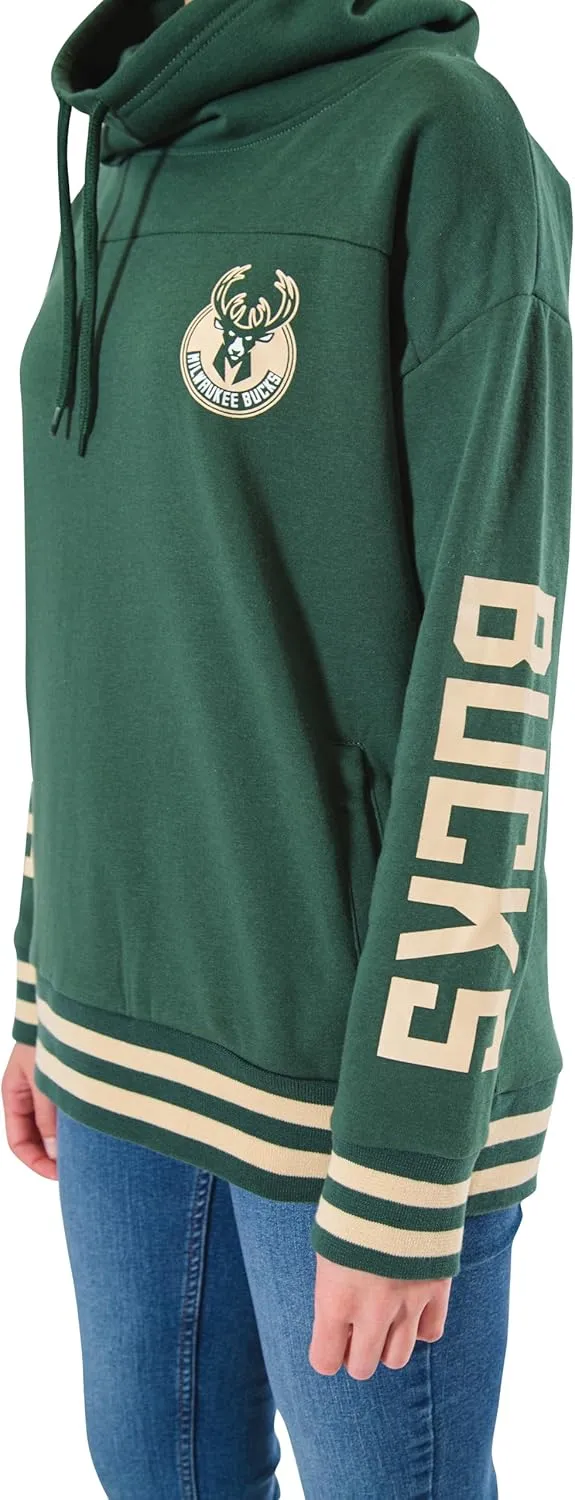 Ultra Game Women's NBA Official Super Soft Pullover Hoodie Funnel Sweatshirt