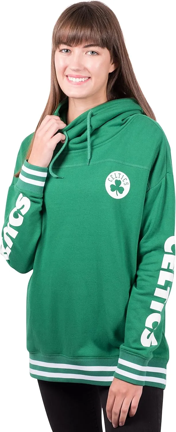 Ultra Game Women's NBA Official Super Soft Pullover Hoodie Funnel Sweatshirt