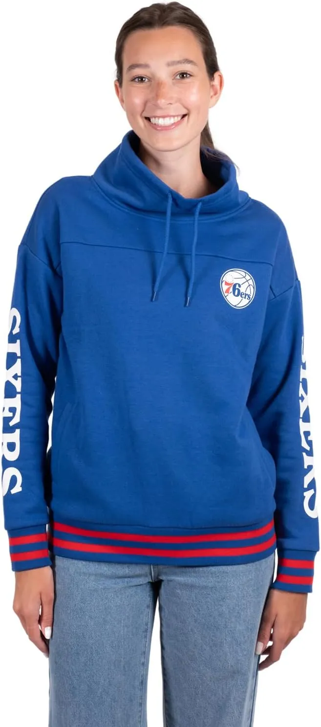Ultra Game Women's NBA Official Super Soft Pullover Hoodie Funnel Sweatshirt