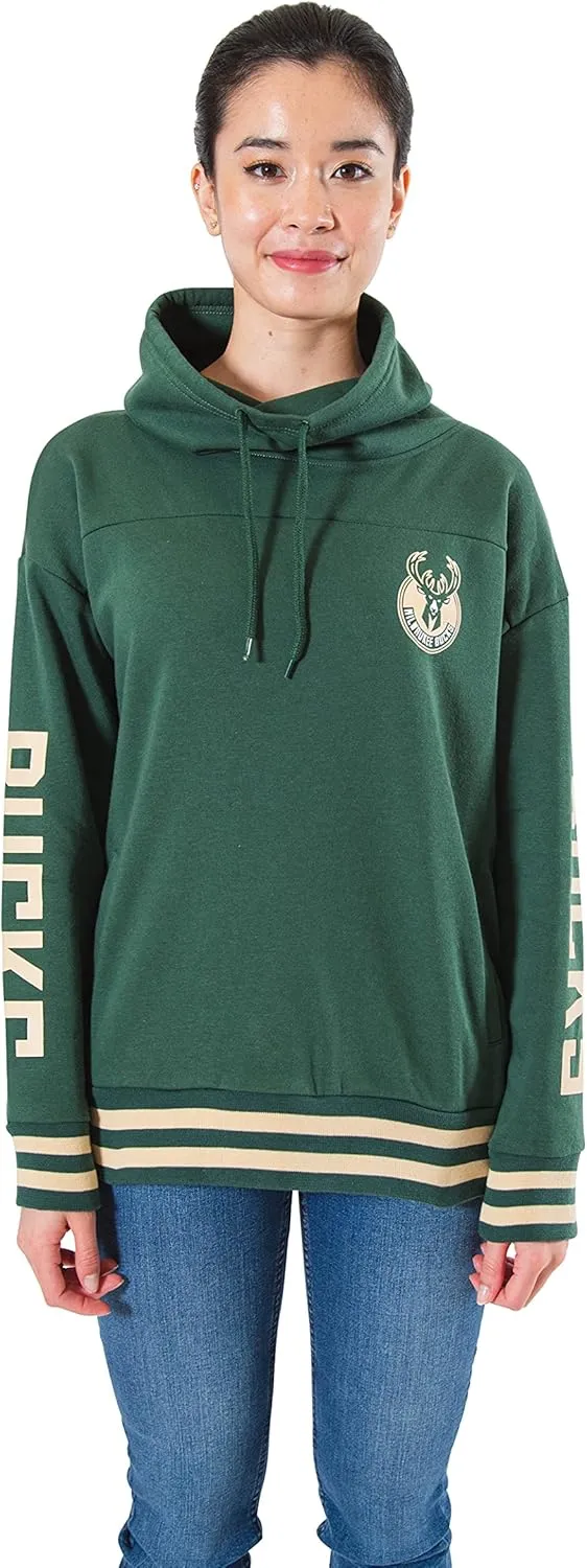 Ultra Game Women's NBA Official Super Soft Pullover Hoodie Funnel Sweatshirt