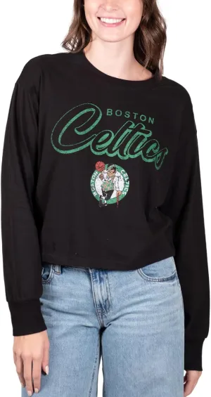 Ultra Game Women's NBA Super Soft Crop Top Pullover Sweatshirt