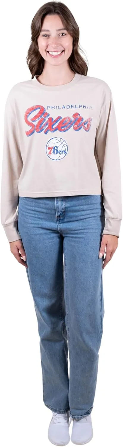 Ultra Game Women's NBA Super Soft Crop Top Pullover Sweatshirt