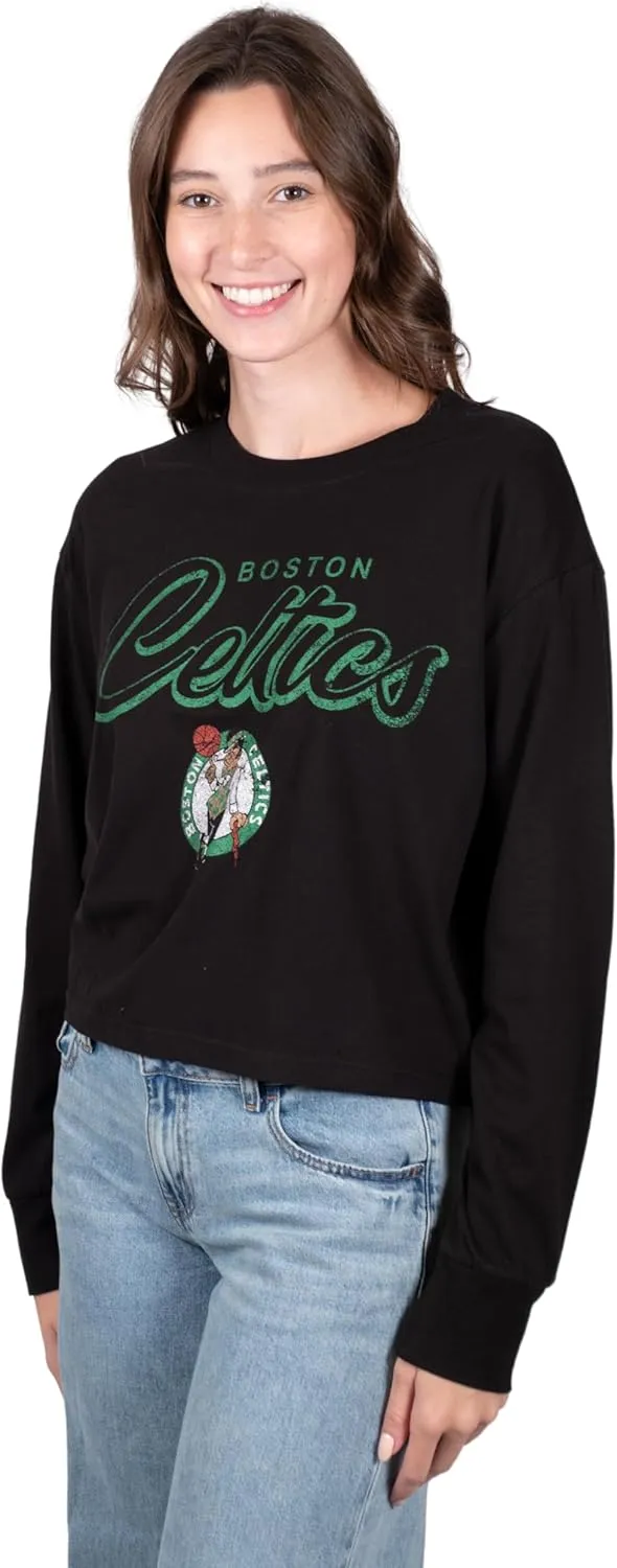 Ultra Game Women's NBA Super Soft Crop Top Pullover Sweatshirt