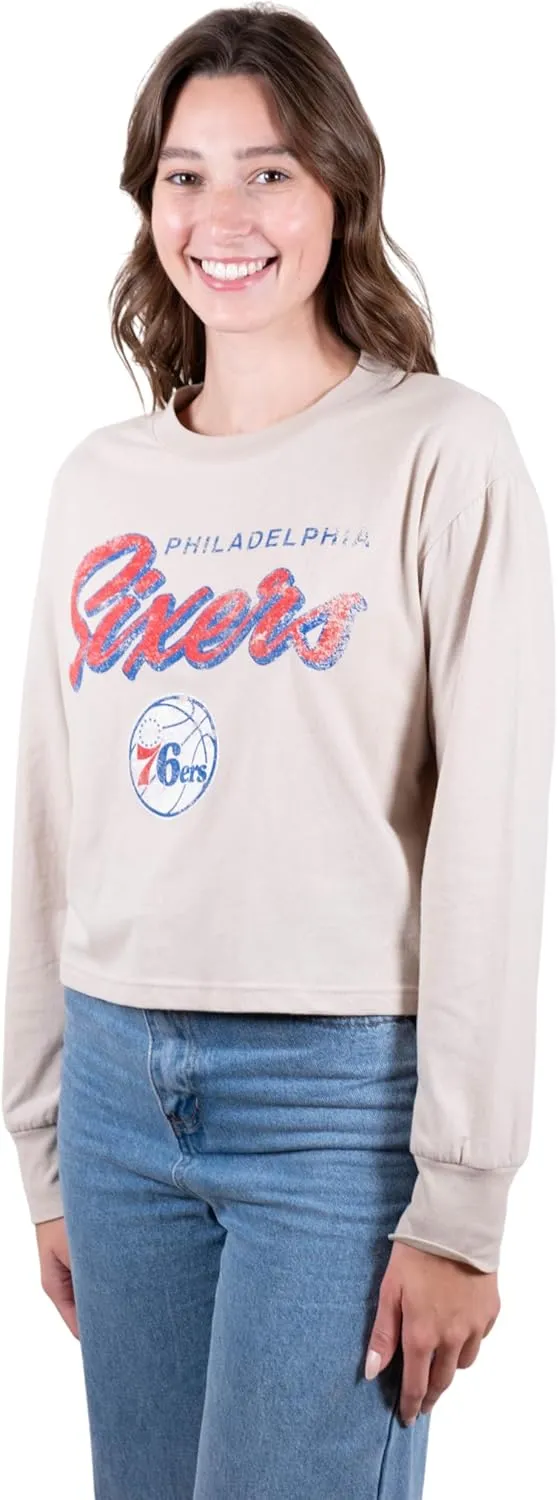 Ultra Game Women's NBA Super Soft Crop Top Pullover Sweatshirt