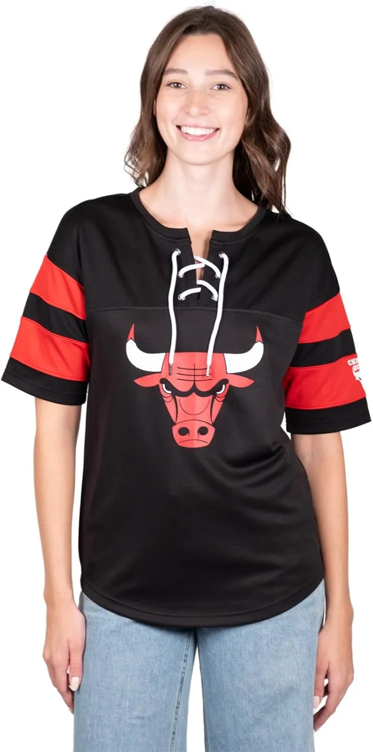 Ultra Game Women's Super Soft Mesh Lace-up Jersey Shirt