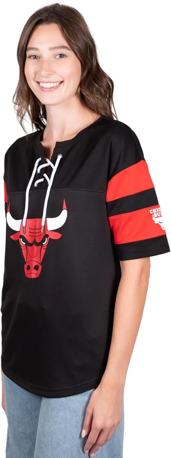 Ultra Game Women's Super Soft Mesh Lace-up Jersey Shirt