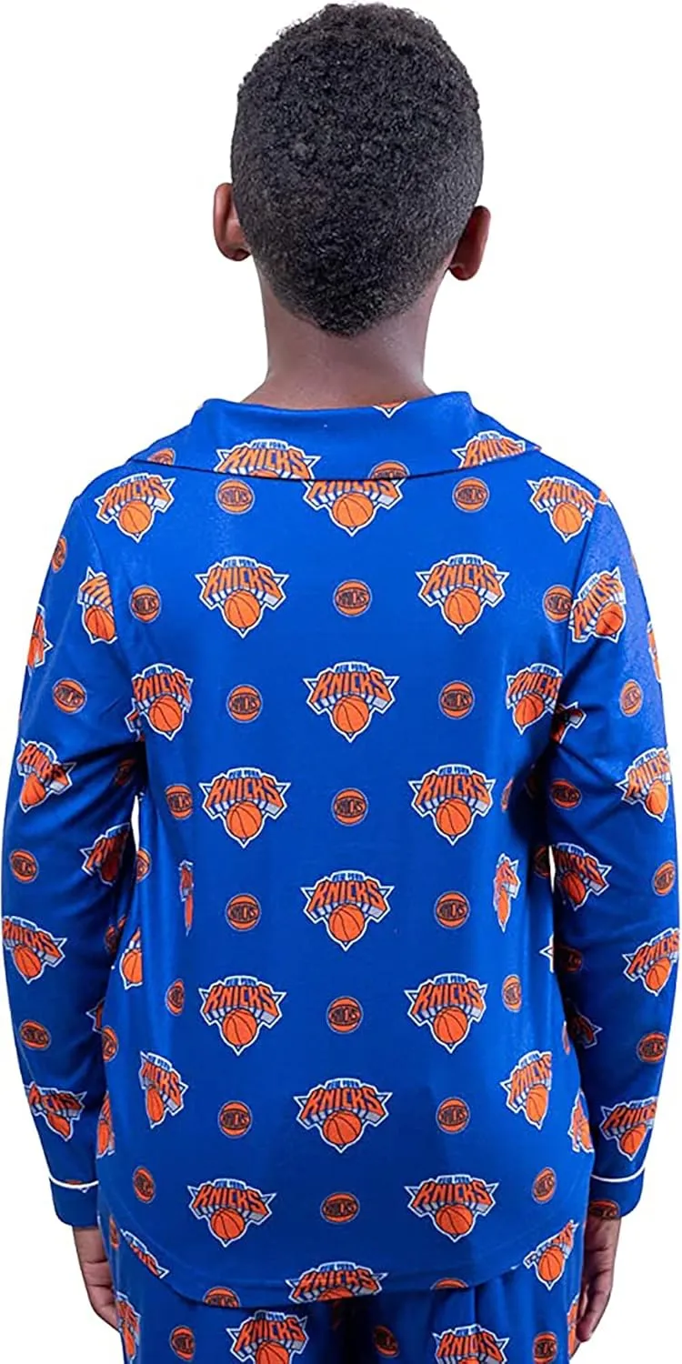 Ultra Game Youth NBA Official 2-Piece Super Soft Button Down Pajamas Set