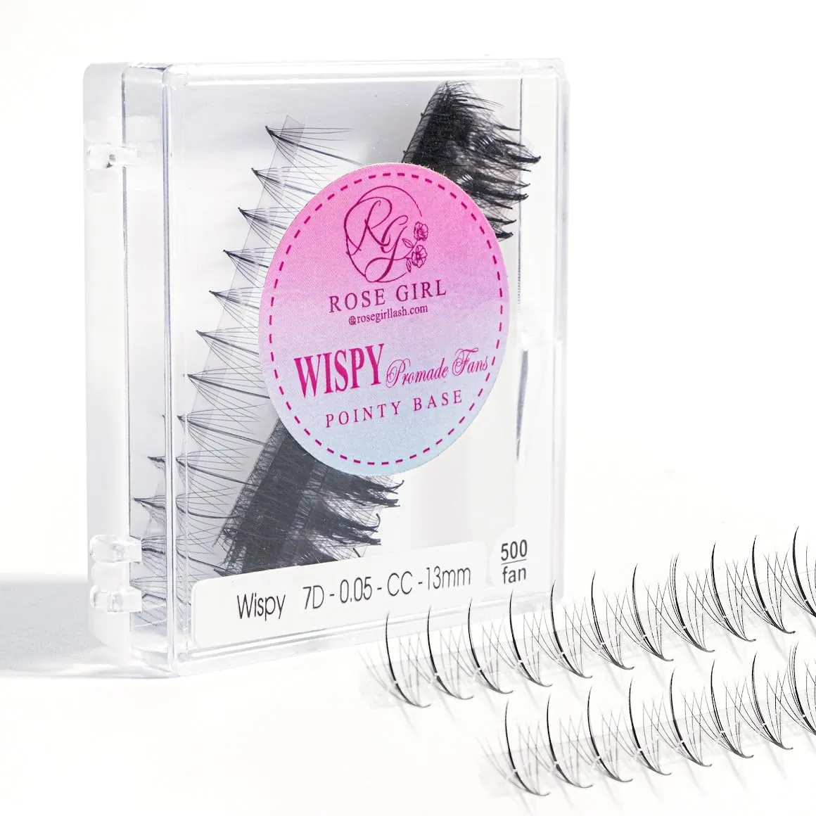 Ultra Wispy Lashes Volume Fan-Individual Lashes Fake Eyelashes Extension-Lashes Natural Look-Handmade Kit-5D/7D/9D–C CC D Curl Thickness 0.05~0.07mm-9~16mm Length(7D-0.07-C-16mm)