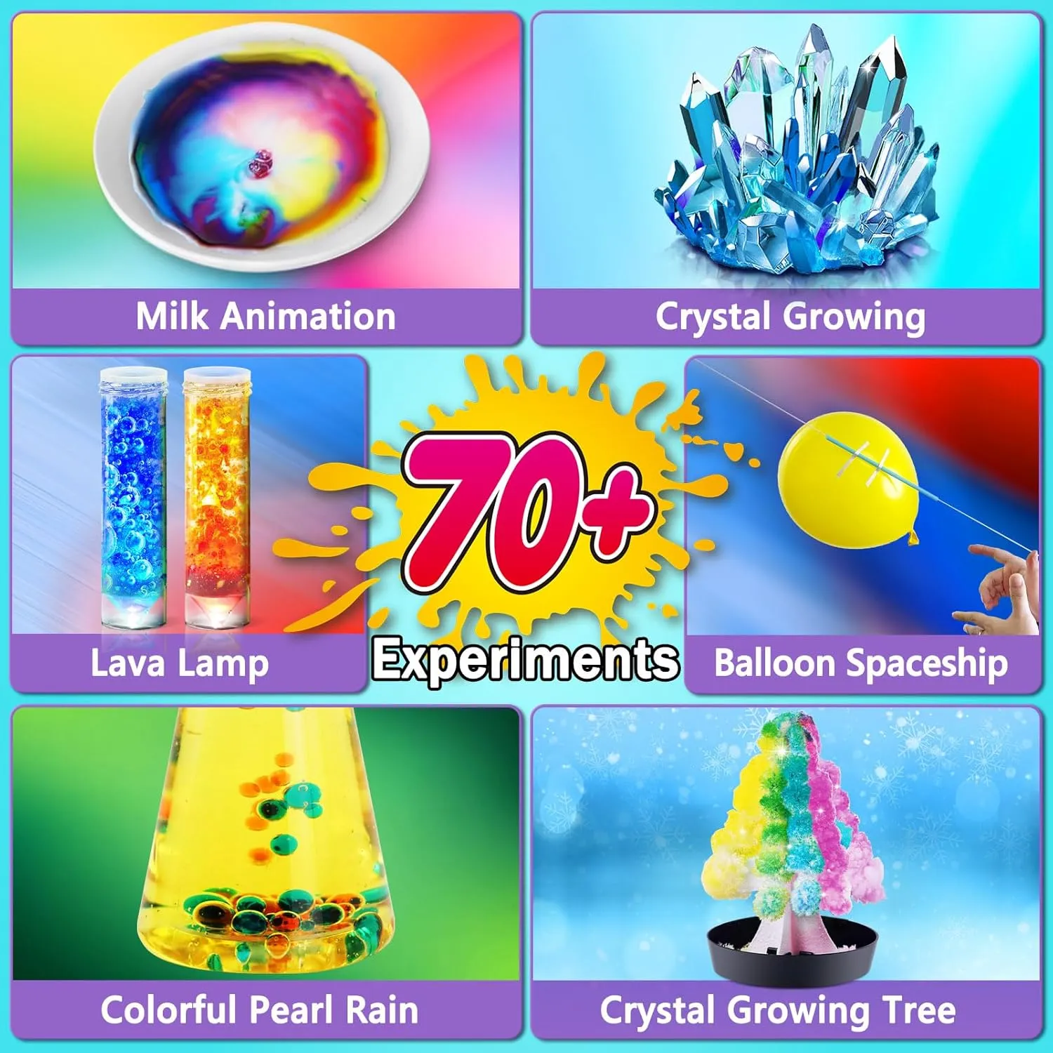 UNGLINGA 70  Experiments Science Kit for Kids, Chemistry Set, Educational Toys Gifts Idea for Boys and Girls Birthday Christmas S.T.E.M Toy Project