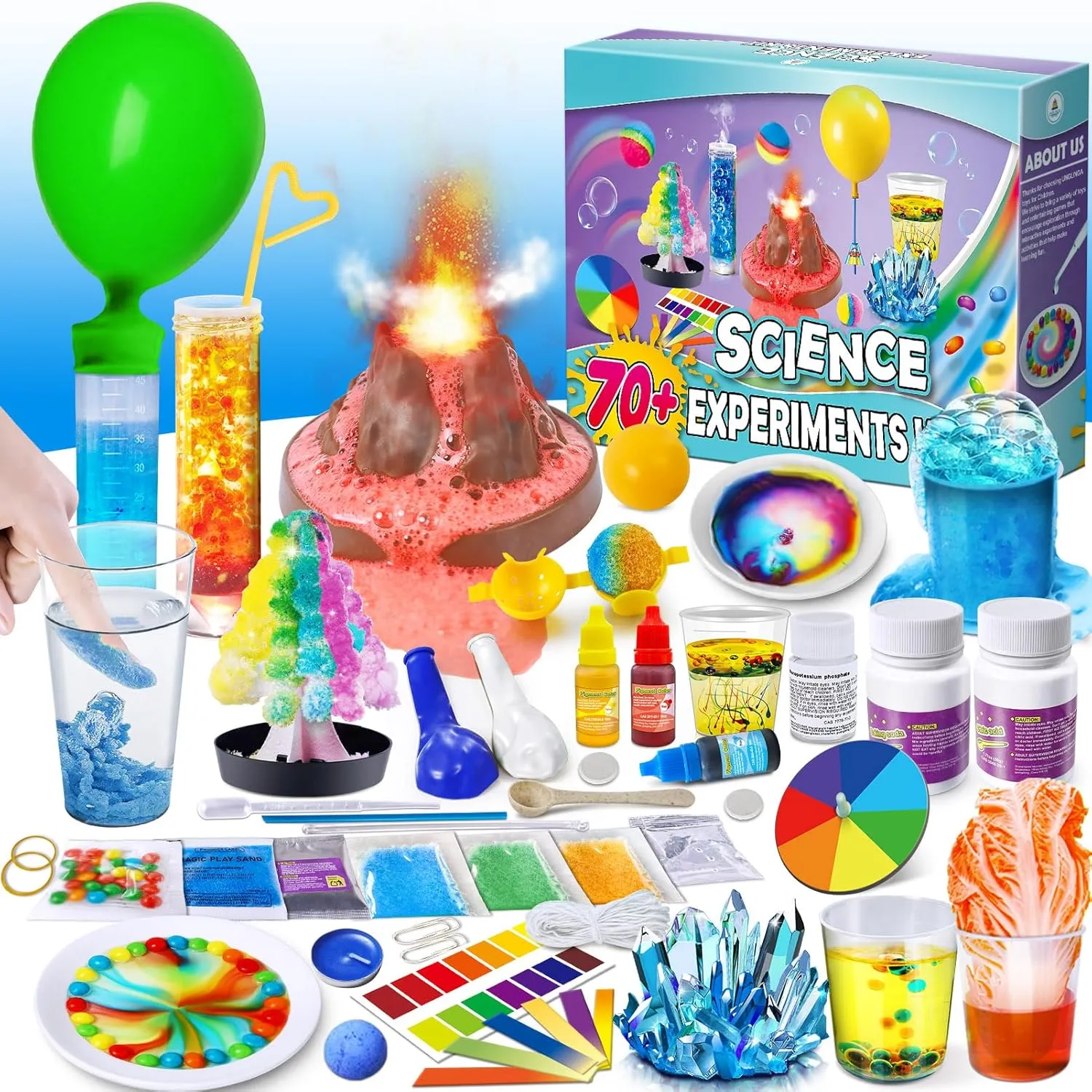 UNGLINGA 70  Experiments Science Kit for Kids, Chemistry Set, Educational Toys Gifts Idea for Boys and Girls Birthday Christmas S.T.E.M Toy Project