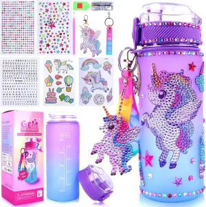 Unicorn Diamond Art Kits for Girls - Decorate Your Own Water Bottle Kits for Kids Ages 5-12 Girls - Painting Arts Crafts Toys for 6 7 8 9 10 Year Old Girl Birthday Gifts Graduation Gifts