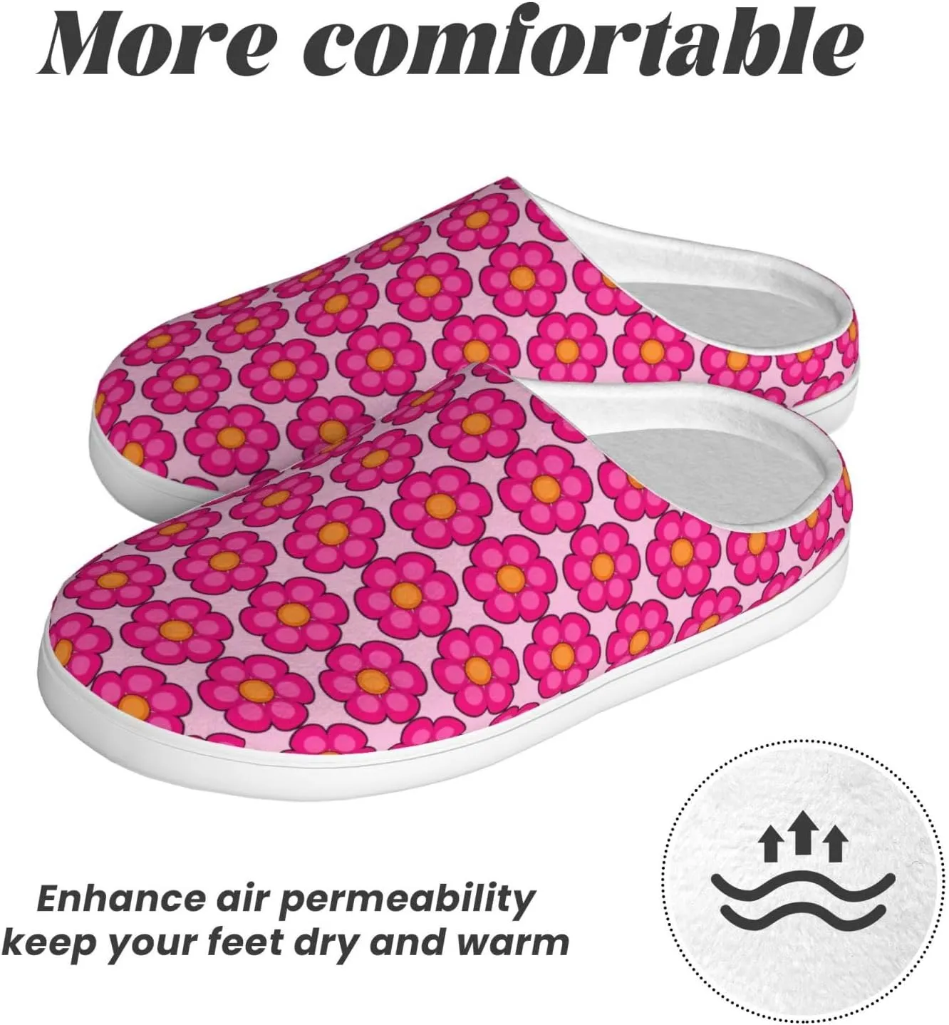 Unisex Warm Slippers Non-Slip Winter Fluffy Slippers Slip-On Plush Slippers Bedroom Slippers House Shoes For Men Women