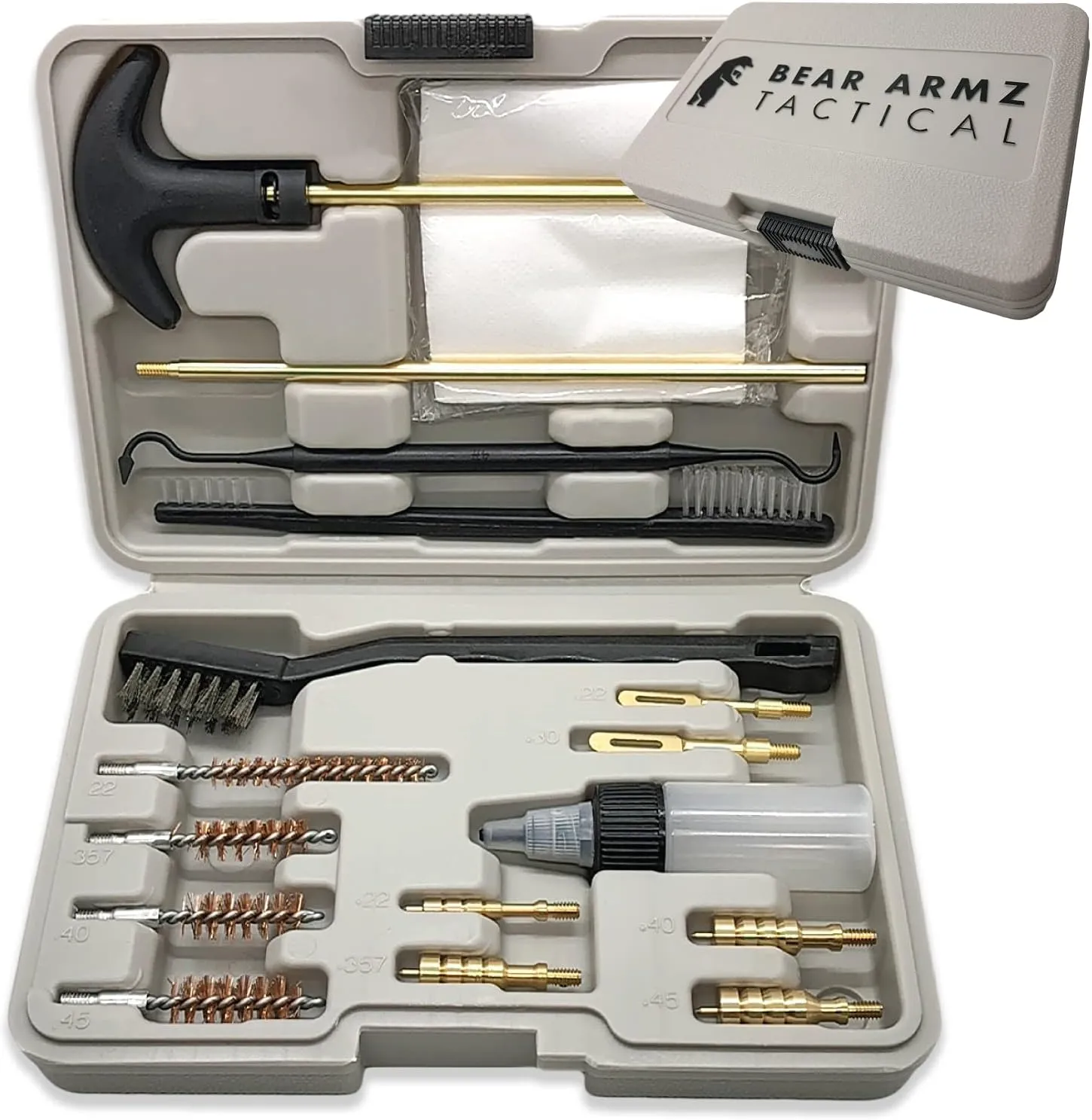 Universal Handgun Cleaning Kit | American Company | Gun Cleaning Kit for Calibers .22.357/9mm.38.40.45 | Compatible with Handguns, Revolvers, and Pistols | Hard Portable Case