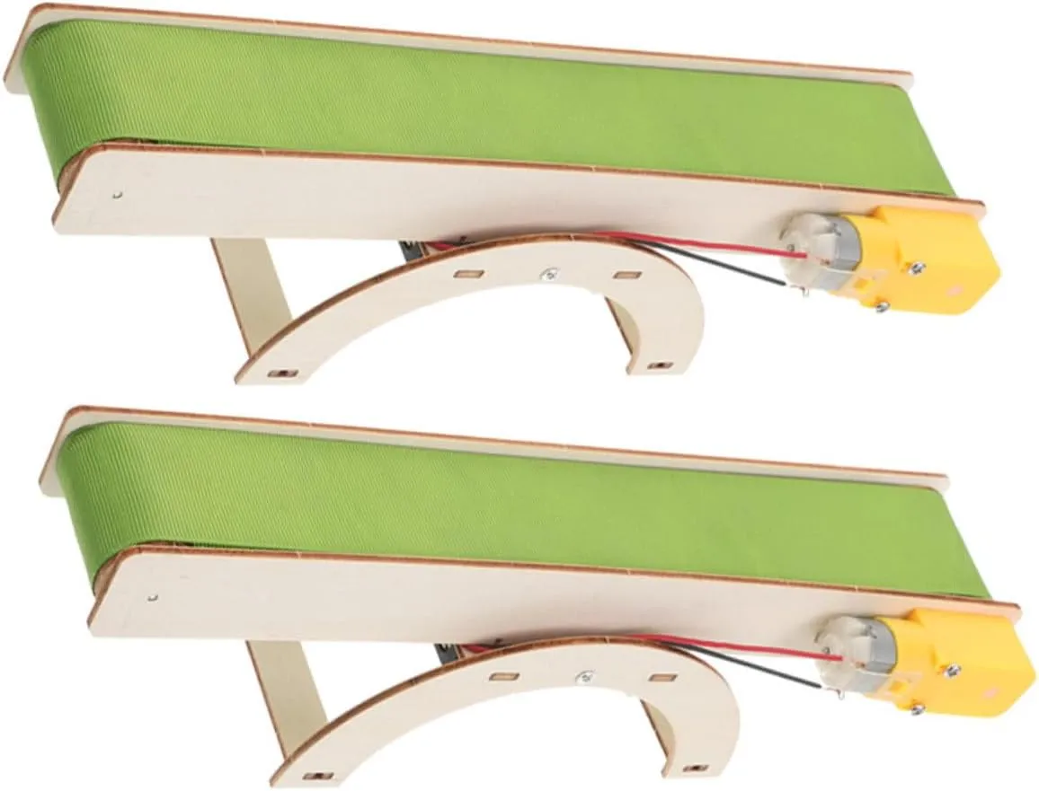 UPKOCH 2pcs Electric Conveyor Belt Assembly Kit DIY Science for Hands Learning Interactive Model for Enhances Technology Understanding and Mechanical Skills