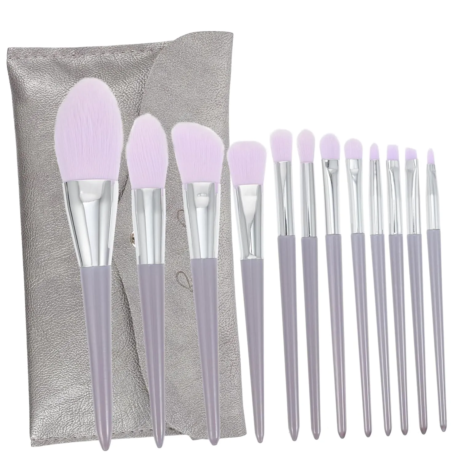 Vaguelly 12Pcs Makeup Brush with Storage Case for Women Includes Loose Powder Fluffy Blush and Eyeshadow Brushes for Blending and Buffing Any Cosmetics