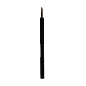 Vaguelly Retractable Lip Brush with Nylon Fiber Bristles Portable Makeup Applicator Black Metal Tube for Precise Lip Color Application for Daily Use Travel