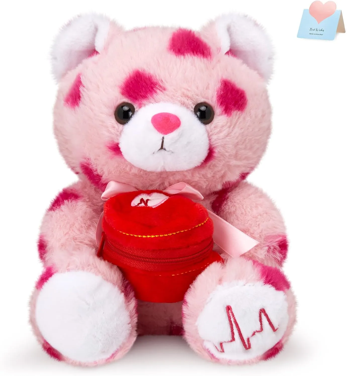 Valentine Love Teddy Bear Plush Soft Stuffed Animal Romantic Cute Love Teddy Bear Plush for Lovers/Girlfriends Valentine Gifts 9.5 Inch