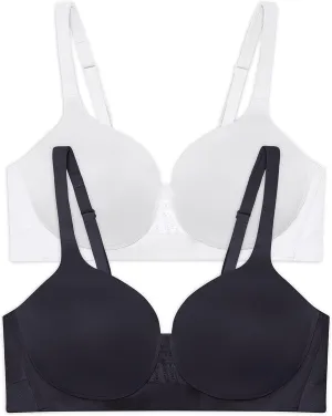Vanity Fair Women’s Beyond Comfort Full Figure Wireless Bra, Seamless Back, Lightly Lined Cups up to DD