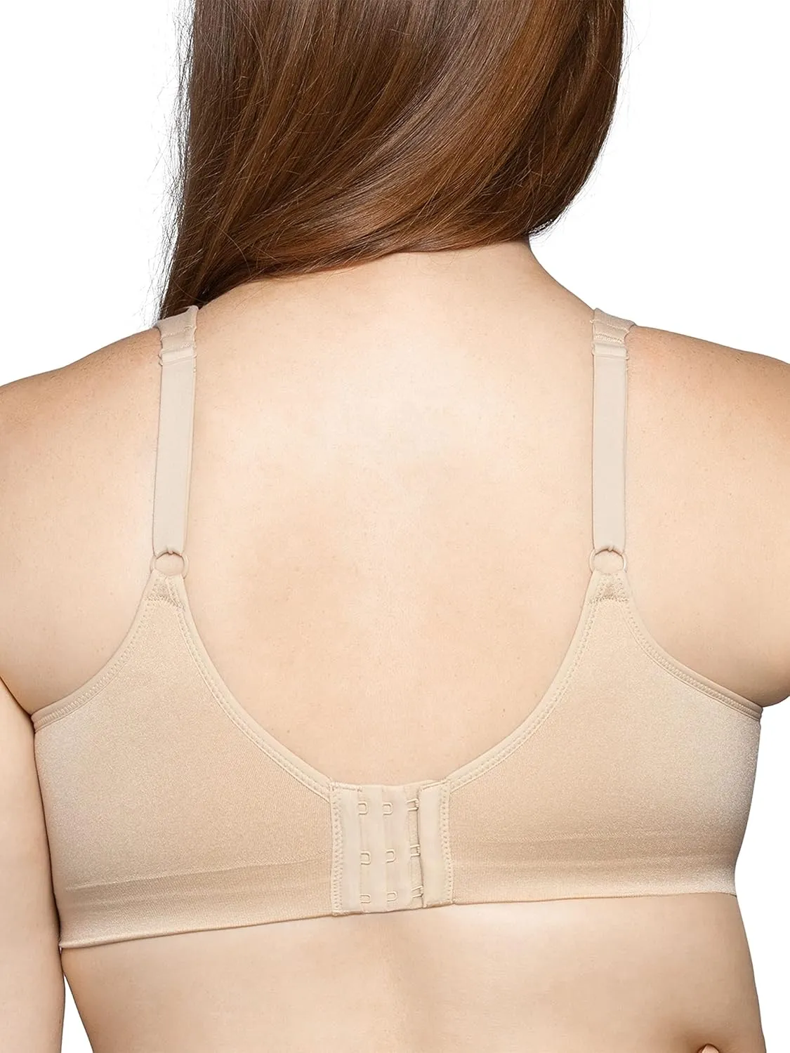 Vanity Fair Women’s Beyond Comfort Full Figure Wireless Bra, Seamless Back, Lightly Lined Cups up to DD