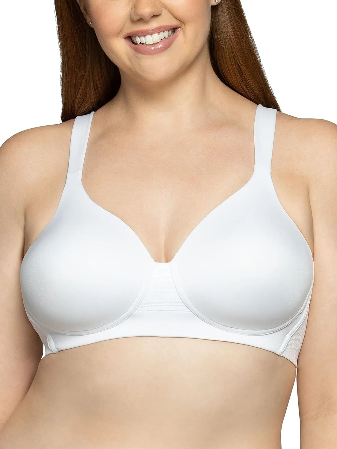 Vanity Fair Women’s Beyond Comfort Full Figure Wireless Bra, Seamless Back, Lightly Lined Cups up to DD