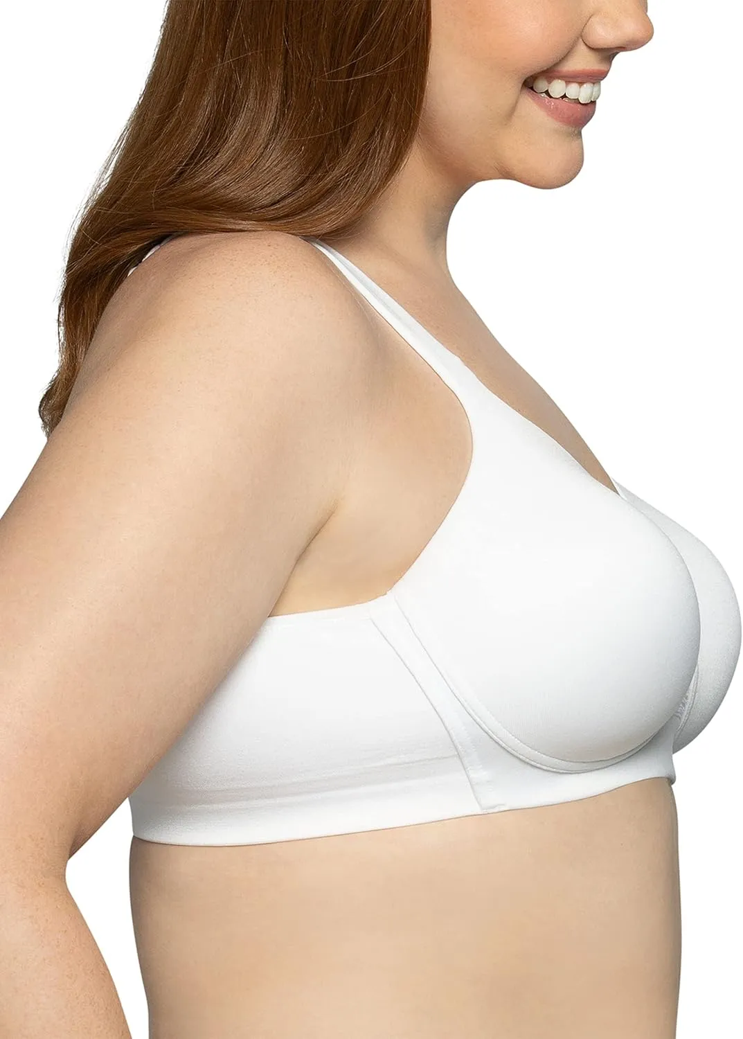 Vanity Fair Women’s Beyond Comfort Full Figure Wireless Bra, Seamless Back, Lightly Lined Cups up to DD