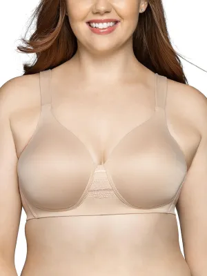 Vanity Fair Women’s Beyond Comfort Full Figure Wireless Bra, Seamless Back, Lightly Lined Cups up to DD