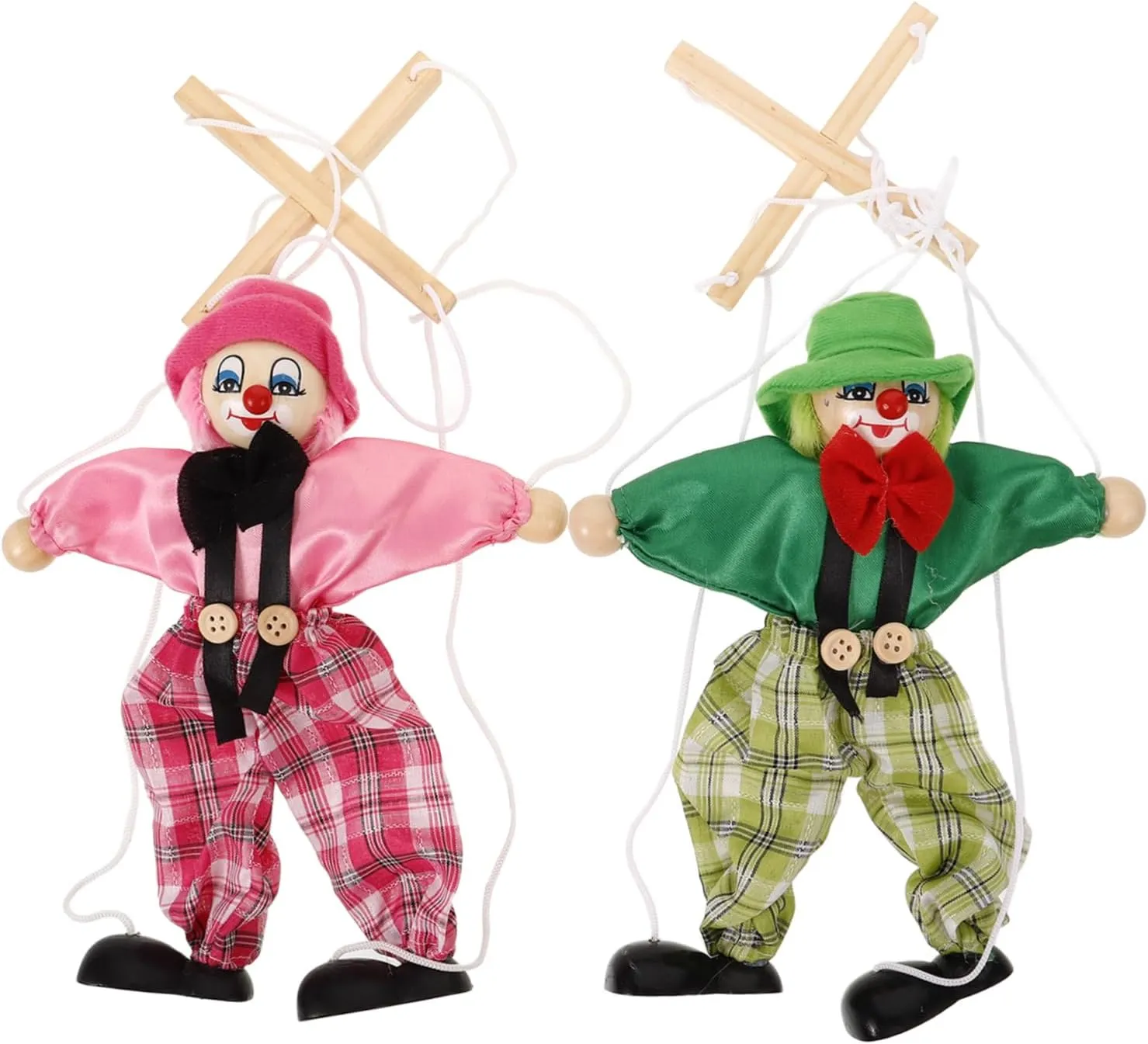 VANZACK 2Pcs String Pirate Marionette Puppets for Puppet Plaything Creative Wood Design for Storytelling and Performance