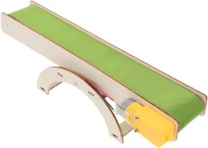 VANZACK Small DIY Electric Conveyor Belt Model Kit Wooden Assembly Puzzle for Education Fun Developmental for Adults Explore Engineering Concepts Together