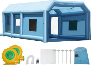 VEVOR Inflatable Paint Booth, 26.2 x 14.8 x 9.8 ft Spray Booth, Portable Car Paint Booth for Small Truck, with 950W 750W Powerful Blowers and Air Filter System, Large Motorcycle, Midsize SUV