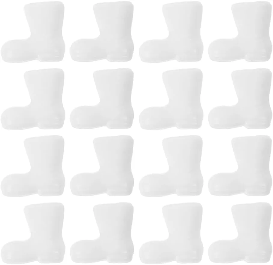 VICASKY 100 Piece Mini Santa Boots Set Adorable Craft Decor Dollhouse Accessories - Christmas Shoe Models Cute Mini Santa Boots Craft Accessories Dollhouse Festive Holiday Shoe Models
