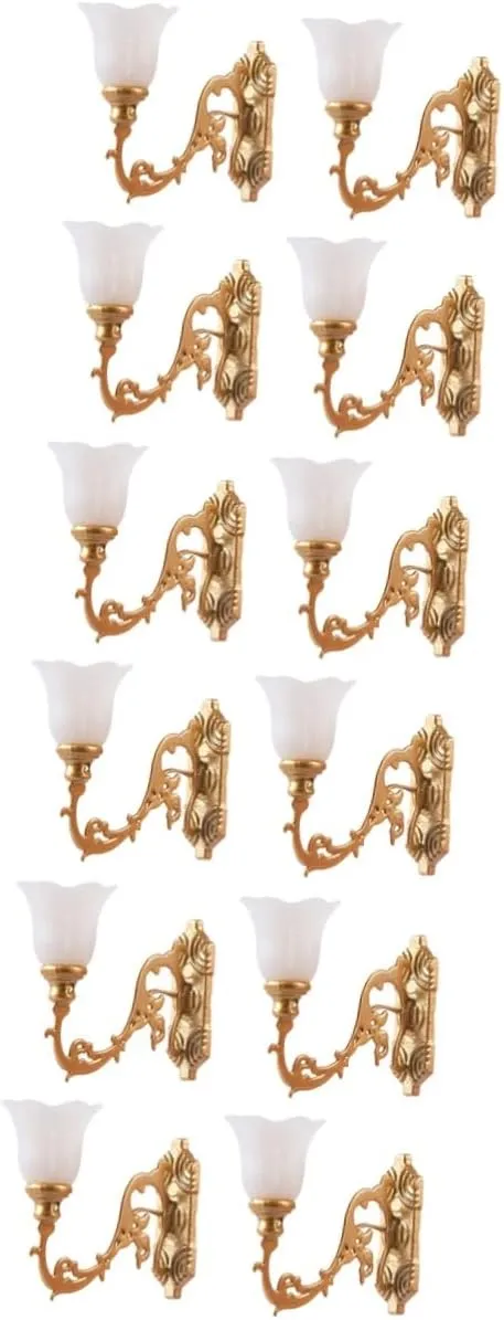 VICASKY 12pcs Miniature Led Wall Lamp for Dollhouse Sand Table Decor Warm Light Compact Design for Architectural Models Simulation Lighting Landscape Accent