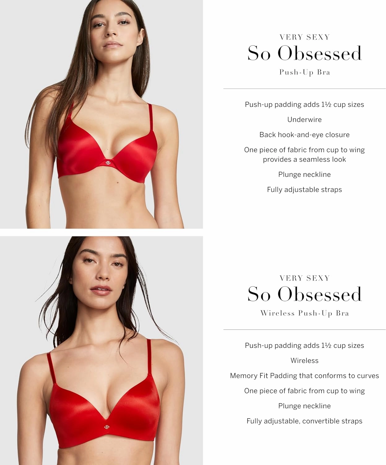 Victoria's Secret Women's Very Sexy So Obsessed Push Up Bra, Bras for Women (32A-38DD)