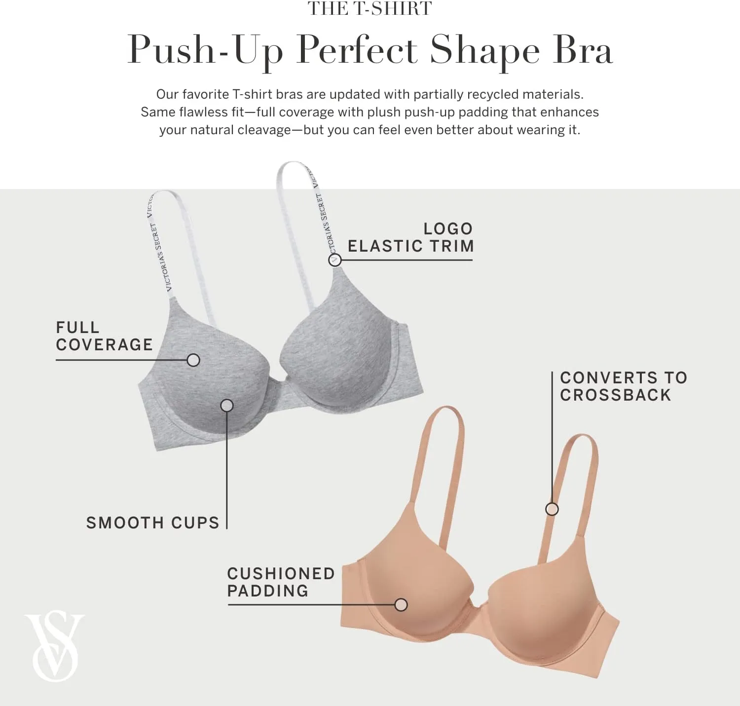 Victoria's Secret Women's Full Coverage Push Up Bra, Bras for Women (32A-38DDD)