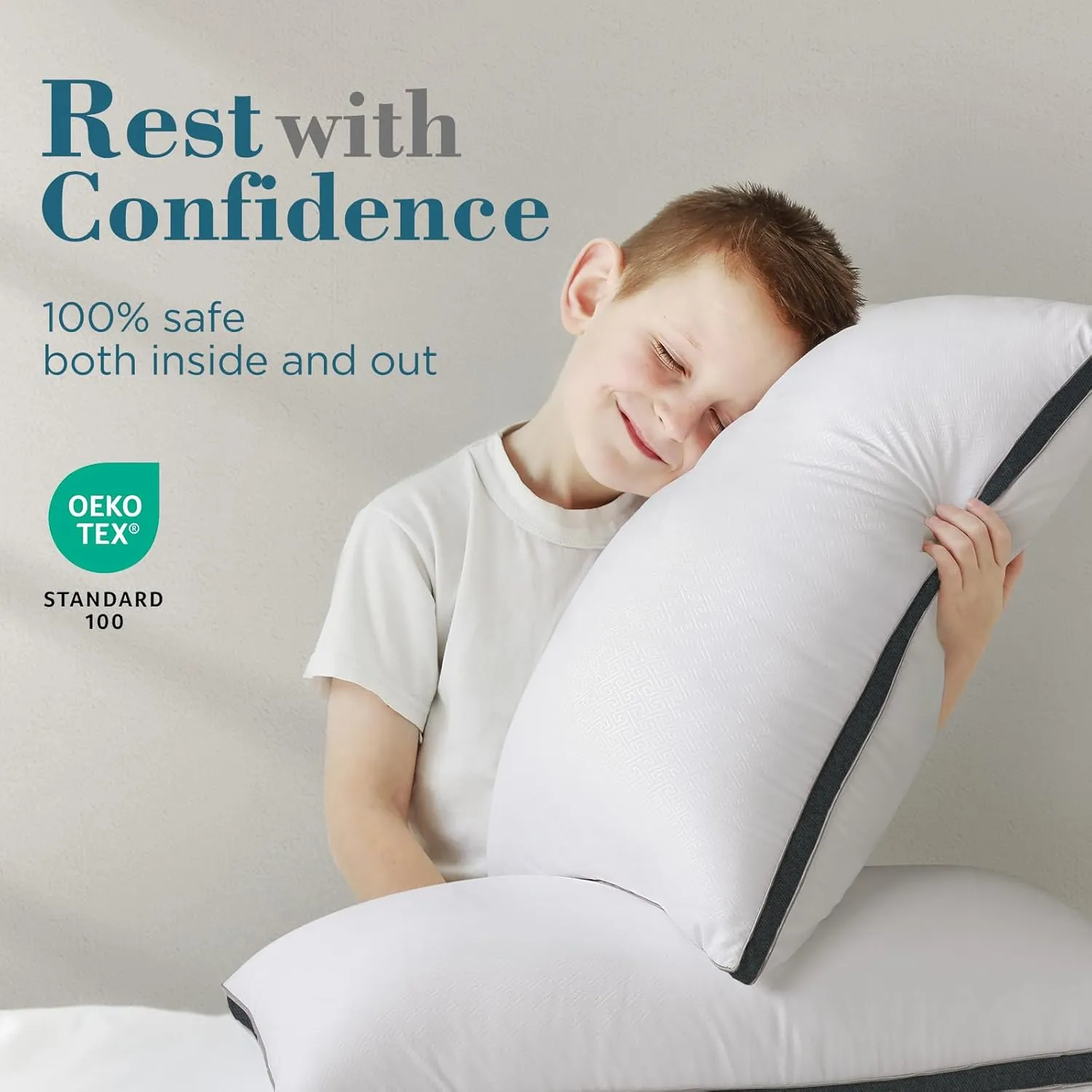 viewstar King Size Pillows Set of 2, Hotel Quality Cooling Down Alternative Gusseted Bed Pillows for Side, Back, or Stomach Sleepers, Dark Grey