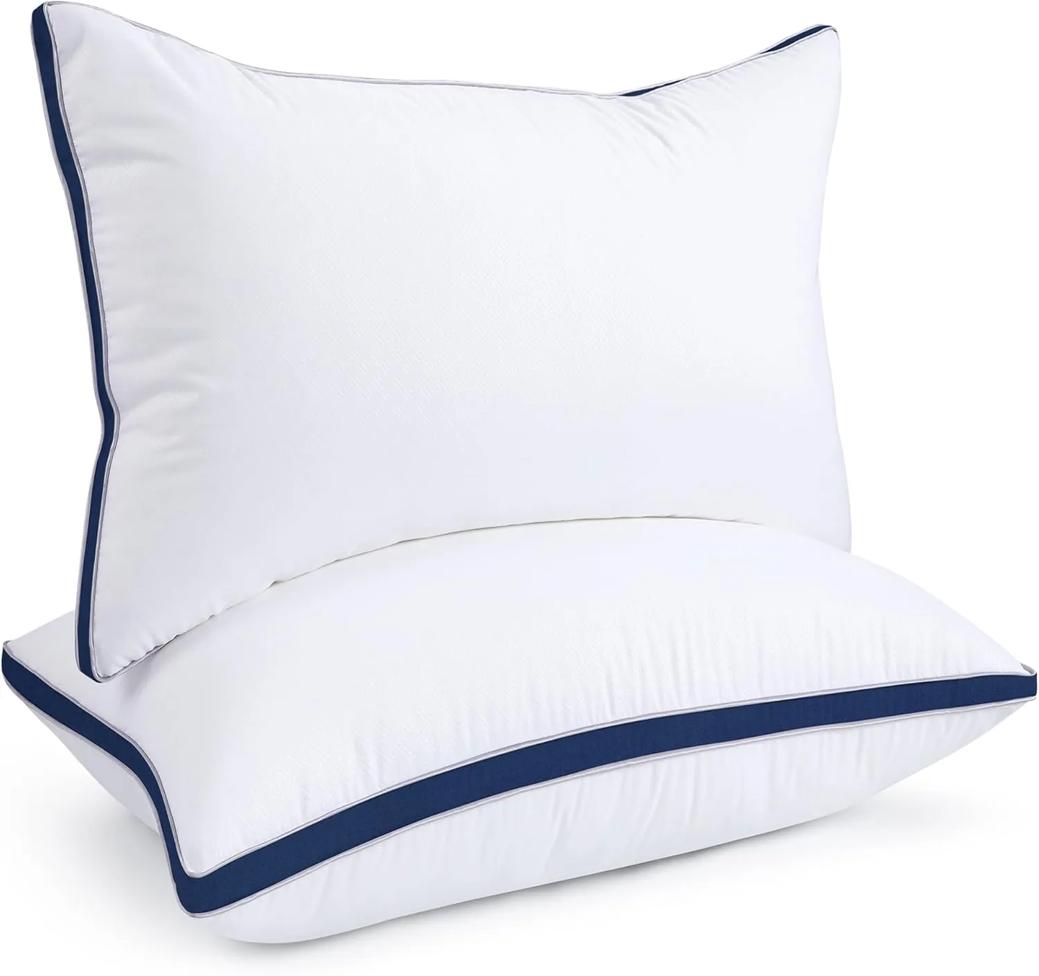 viewstar Pillows Queen Size Set of 2, Hotel Quality Cooling Down Alternative Gusseted Bed Pillows for Side, Back, or Stomach Sleepers, Navy