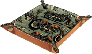 Vintage Colorful Motorcycle Stacking Jewelry Organizer Trays, Small Desk Drawer Earring and Bracelet Tray