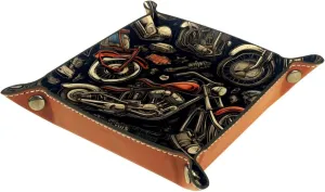 Vintage Colorful Motorcycle Stacking Jewelry Organizer Trays, Small Desk Drawer Organizer Tray for Women and Girls, Earring Tray, Bracelet Tray, Ring Storage Tray
