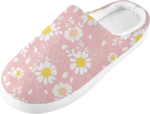 Vintage Floral Womens Mens Cozy Fuzzy Slippers, Soft Warm Lightweight Memory Foam Anti-Slip House Indoor Outdoor Slippers