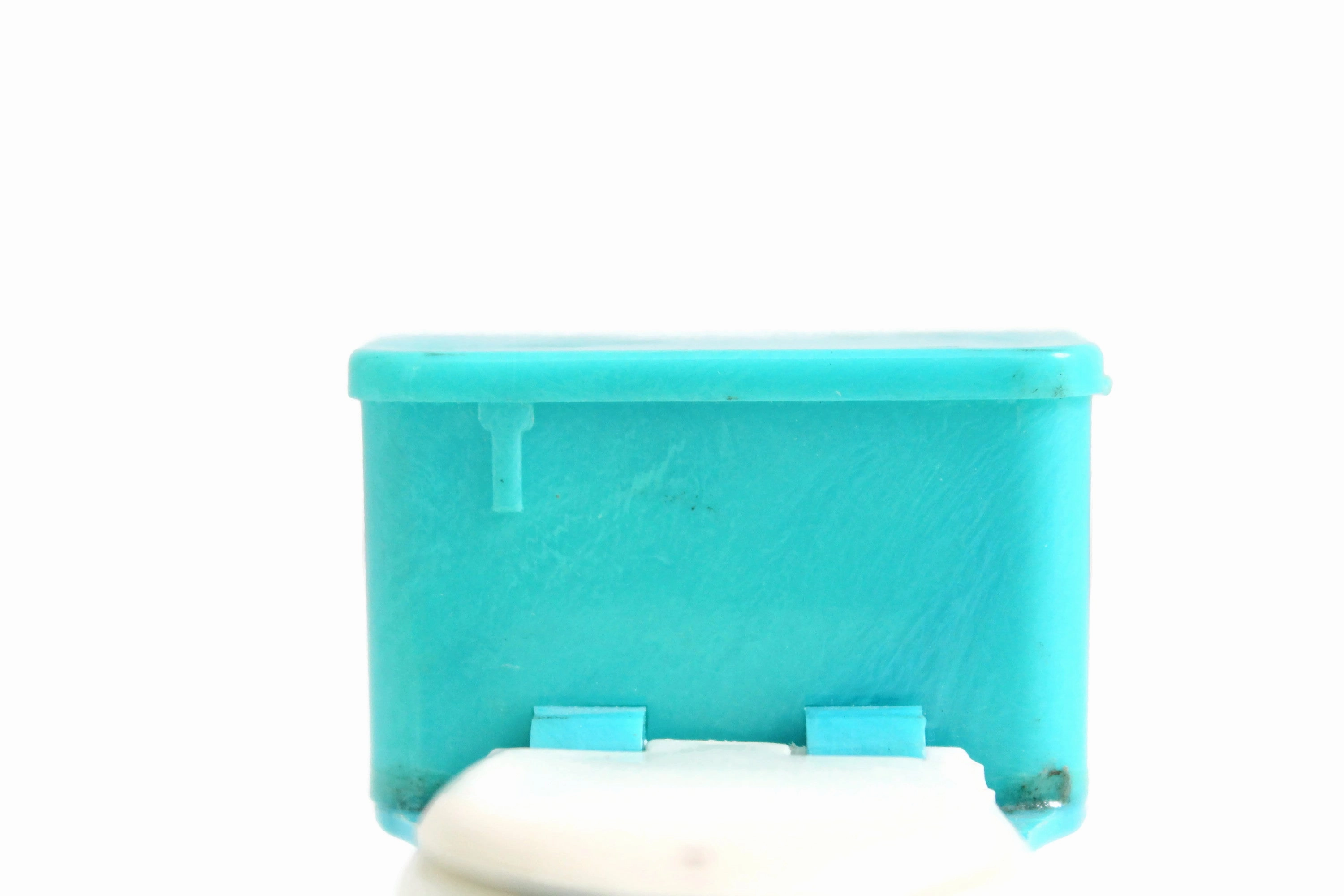 Vintage 1:12 Miniature Dollhouse Blue Plastic Toilet by Plasco